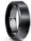 NUNCAD 8mm Ring Schwarz Herren Damen Partner aus Wolfram Gebürstet für Hochzeit Valentinstag Geburtstag Partnerschaft
