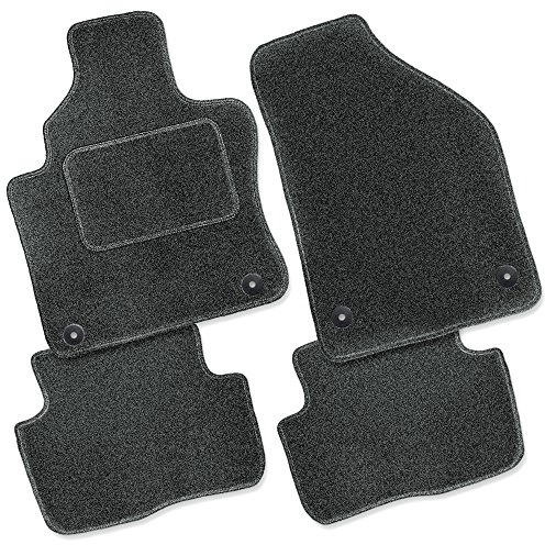 Bär-AfC Auto Fußmatten Classic passend für Renault Clio 2 Typ B 1998-2005, Autoteppiche Nadelvlies Anthrazit, Rand Kettelung Anthrazit, Textiler Trittschutz, Set 4-teilig, RE03176