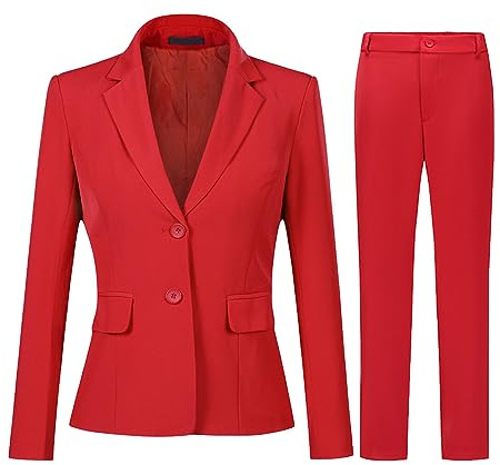 YYNUDA Conjunto de Traje para Mujer, Ajustado, Blazer con Pantalones, Elegante para Negocios, Oficina y Bodas