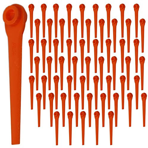 SPARES2GO Plastic Blades Compatible with Flymo SimpliTrim Li Battery Grass Trimmer Strimmer (Pack of 60)