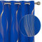 Deconovo Lot de 2 Rideaux Doré Motif Ligne Occultant Thermique, Bleu Roi, Rideau à Oeillets Désign Moderne Chambre Maison Salon, 117×229 CM