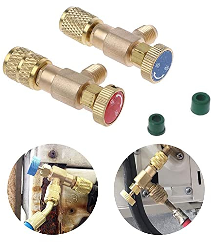 Yicare 2 STK Füllung Kühlmittel Sicherheitsventil Schnellkupplung Klimaanlage R410A R22 Verbindung Adapter