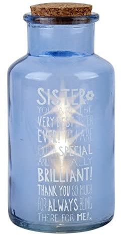 Xpressions Message of Love Light Up Jar New Sister | Birthday Unisex | Home Décor | 2 x AA, Multicolor,One Size,63519
