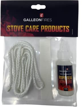 3mm White Rope for Stove Door, Woodburning Replacement Rope Kit, White Rope Seal Pack (with Large 50ml Super Seal Glue) 3mm x 2M