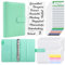 KONVINIT A6 Budget Planner Geldumschläge Umschlagmethode Sparen,Budget Binder Sparbuch Budget planer Geld Organize mit Budgetbogen,Etiketten,Kalender Karte für Budgetierung,grün