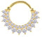 Mesnt Nasenring Piercing, 18G Septum Ringe aus 925er Sterling SilberBlume Zirkonia Gold Goldweiß