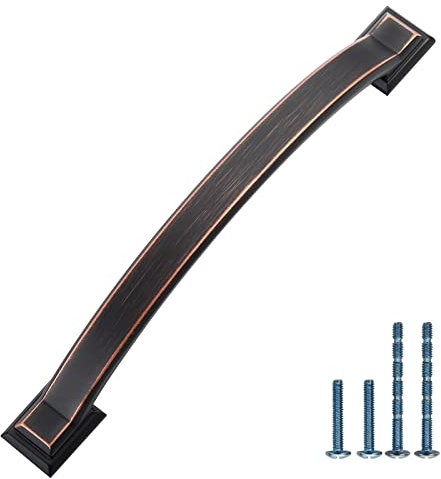 9BUILD 10 Pack 128mm Oil Rubbed Bronze Kitchen Cupboard Handles - Door and Drawer Zinc Alloy Handles for Wardrobe and Cabinet