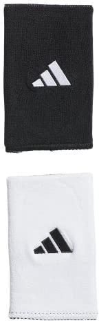 adidas Interval Large Reversible Wristband, Black/White/2, One Size