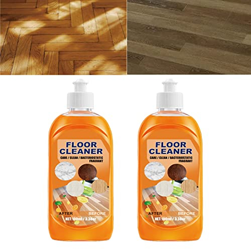 MQSHUHENMY Powerful Decontamination Floor Cleaner, Wood Laminate Floor Cleaner, Multipurpose Floor Cleaner, Multipurpose Cleaning Concentrate, Wood Floor Cleaner and Polish (2Pcs)