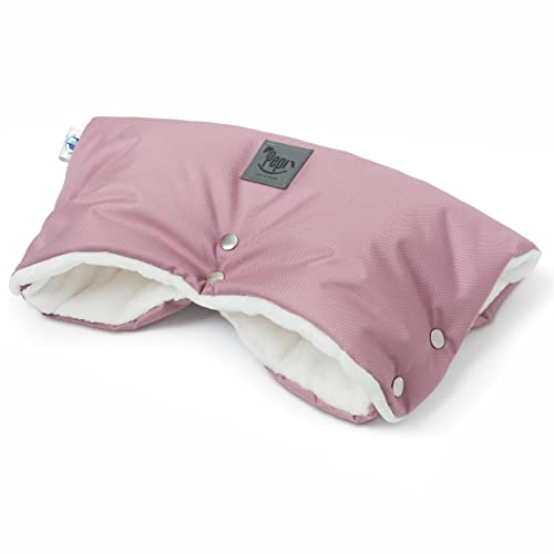 Kinderwagen Handwärmer 40 x 20 cm - Handwärmer für Kinderwagen Handschuhe - Muff Kinderwagen Handmuff Kinderwagenmuff Old Rosa MuBoo