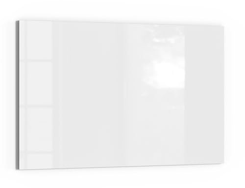 DEQORI Glas-Magnettafel | 60x40 cm groß | Unifarben - Weiß | Memo-Board aus Glas | Magnetboard inkl. Magnete, Stift & Tuch für Küche & Büro | Tafel magnetisch & beschreibbar