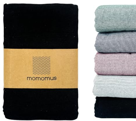 MOMOMUS Dünne Tagesdecke, Bettüberwurf Vielseitiger oder Dünne Überwurf für Bett - Leichte, Praktisch, Komfortabel - Ideal als Überwurfdecke für Sofa, Sessel und Bett - Schwarz, 230x260 cm