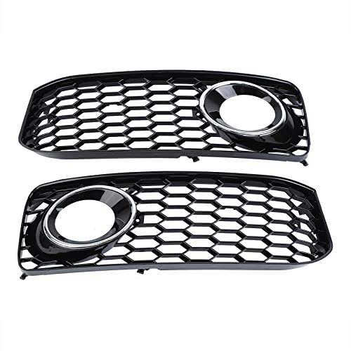 Nonuin Nebelscheinwerfer Abdeckungen Für A-UDI A5 S-Line/S5 B8 RS5 2008-2012 2 Stück Auto Nebelscheinwerfer Kühlergrill Lampenabdeckung Waben Hex Frontgrill Schwarzer Grill