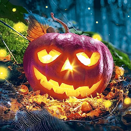 20 Servietten Herbst Halloween-Kürbis bei Nacht als Tischdeko. Papierservietten mit Motiv. Auch für Decoupage und Serviettentechnik 33x33cm