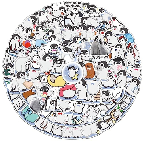 Aquarell Pinguin Aufkleber 100Pcs Coole Aufkleber für Wasserflaschen Laptop Sammelalben, Gitarren, Gepäck, Fahrrad, Telefon, Skateboards|Teenager, Mädchen, Kinder Aufkleber