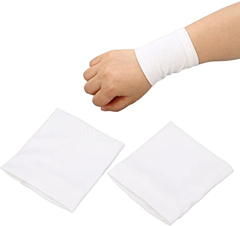 2 Stück Kühlende Armbänder, Atmungsaktive, Schweißabsorbierende Eisseiden-Armbänder, Elastische Kühlbänder für Sportliche Übungen, Reisen, Camping (Weiß)