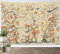 LB Wandteppich Vintage-Blumen Wandtuch Vogel auf Blumenbaum Wandbehang Retro-Ästhetik Tapisserie für Wohnzimmer Schlafzimmer Wohnheim Wanddeko,150x130cm