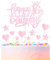 Rosa Alles Gute zum 16th Geburtstag Kuchenaufsatz, Mädchen und Damen 16th Geburtstagsdekorationen, Rosa 16th Kuchen Cupcake Aufsatz für Kuchen, Glitzer Rosa 16 Jahre alt Kuchen Dekoration