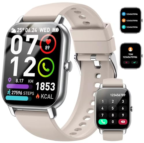 Smart Watch for Men Women Answer/Make Calls, 1.85 Smartwatch, Fitness Watch with Heart Rate Sleep Monitor, Step Counter, 100+ Sports, IP68 Waterproof Fitness Smartwatches Compatible with Android IOS
