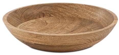 Amago home Dekoschale Holzschale rund H6cm modern schlicht Mangoholz massiv Größe ø 25 cm