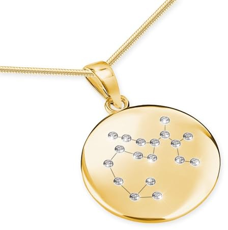 LILLY MARIE Vergoldete Sterling Silber Schlangenkette Mit Schütze Sternzeichen Anhänger