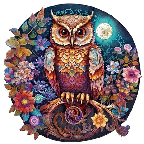 Jigfoxy Holzpuzzle Erwachsene, Eule Puzzle Erwachsen, Wooden Puzzle Holz Puzzle Erwachsen Und Kinder, Einzigartiges Lernspielzeug in Tierform für Freunde der Familie L-33.9 * 34cm-270pcs