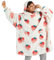 BEDSURE Decke mit ärmeln Kuscheldecke, Geschenke für Frauen Frau Hoodie Decke Damen, Tragbare Decke zum Anziehen Erwachsene,Warm Weich 107x90cm Erdbeere Printed