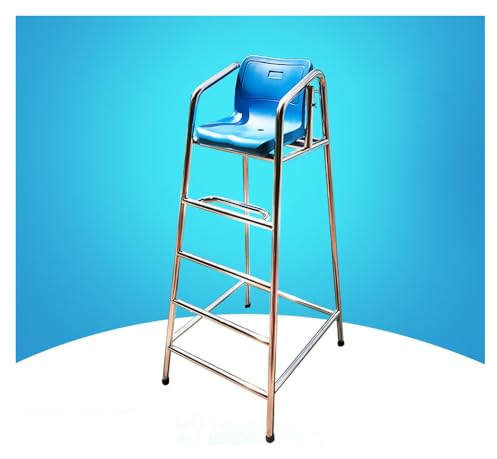 Rettungsschwimmerstühle for Schwimmbäder, robuste Liegestühle aus Edelstahl 304 for den Außenbereich am Seestrand, Barhocker auf der Terrasse mit bequemer Sitzfläche(H 150CM/59IN)