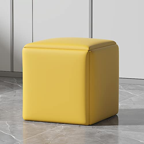 Stapelbare Hocker mit Lenkrollen - Vielseitiges 5-in-1 Nesting Ottoman Cube Chair Set - Kunstleder Quadratische Bank für Wohn/Esszimmer - Platzsparendes Fußhocker-Set