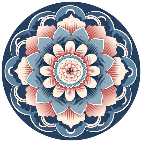 ZIRUU Große runde Yogamatte 4.6'X3.5mm für Übung Premium extra dicke ultra komfortable rutschfeste Meditationsmatte
