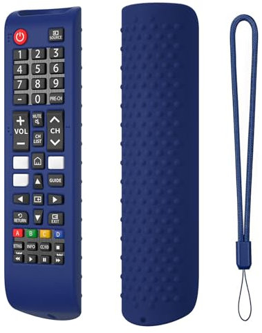 Fiorky Coque de Protection en Silicone pour télécommande Sam-Sung Smart TV BN59-01315A 01315B, Coque antidérapante, résistante aux Chocs, Housse de Protection avec Cordon, Lavable