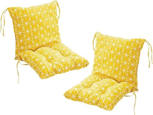 Ataoyus 2er Pack Stuhlkissen Mit Rückenlehne Sitzkissen Rückenpolster Mit Gurtband Niedriglehnenkissen Gartenstuhlkissen 40x80cm Abnehmbares Rückenpolster