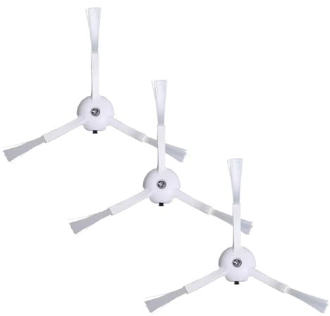 TALENTEC home | 3X Brosse latérale et vis de Remplacement, Compatible avec l'aspirateur Robot Xiaomi 1S, S50, S51, T7, T7+, T7S, T7S+ / Roborock S5, S5 Max, S6, S6 Max, S7, S8 | Couleur Blanc