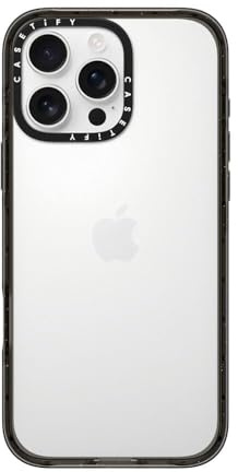 CASETiFY Impact iPhone 16 Pro Max Case [Slim / 8.2ft. 4X Military Grade Drop Protection/Wireless Charging Compatible] - Clear Black