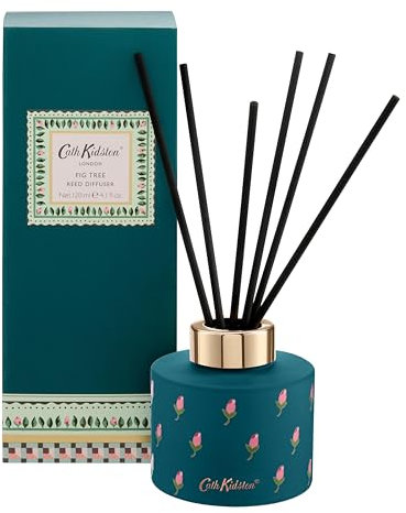 Cath Kidston Scented Diffuser 120ml, Home Fragrance, Scents of Fig Leave and Coconut, Reusable Diffuser, Lasts 8 to 12 Weeks, Vegan and Cruelty Free, Housewarming Gift