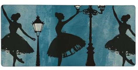 chica Alfombrilla Ratón, Mousepad ballet Grande Raton Gaming Alfombrilla XXl 900x400x3mm, Alfombrilla Escritorio con Base de Goma Antideslizante y Bordes Cosidos para para Jugadores, Portátil N1-60
