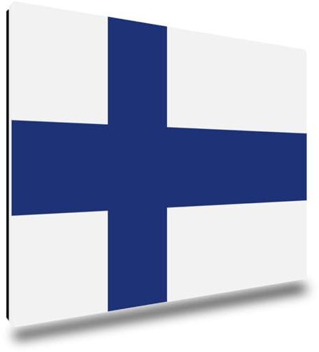 TRIOSK Kühlschrankmagnete Länderflaggen Magnet Flagge Finnland Länder Reise Souvenir Geschenk für Reiselustige Frauen Männer Weltenbummler Kühlschrank stark eckig groß 85x55 mm