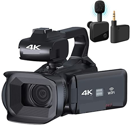 Videocámara digital Videocámara profesional Full 4K Zoom 18X 4quot;Pantalla táctil 64MP Cámara de video Lapso de tiempo Grabadora digital Streaming Webcam Captura cada momento vívidamente(16G SD Card,