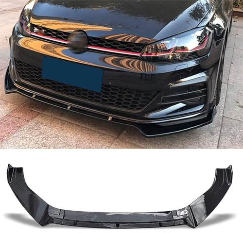 FGMSSOUG Auto Frontali Paraurti Spoiler per VW Golf 7 MK7 7.5 R GTI GTD 2014 2015 2016 2017 2018 2019, Lip Anteriore Splitter Lama Diffusore Protezione Aerodinamiche.,Black