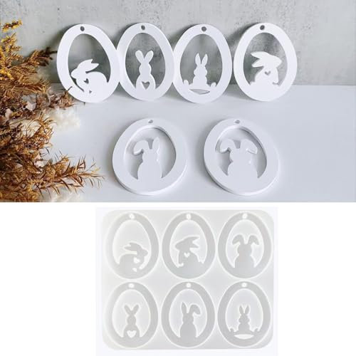 NSXIN Silikonformen Osterhase Gießformen, Oster hase Silikonform 3D Kaninchen Gießform Kerzenformen, Gießformen Hasen Kerzen für DIY Handwerk, Ostern Dekoration (B)
