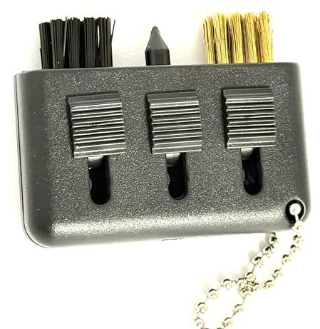 3 in 1 Golf Club Brush Cleaner, 1pcs, Golf Club Groove Cleaner Spike, Golf Accessories, Golf Cleaning Tool, Keychain, Pocket Size Golf Brush, Retractable Cleaning Brush, Black.