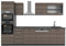 Vicco Küchenzeile R-Line, Edelgrau/Anthrazit, 300 cm mit Hochschrank, AP Anthrazit