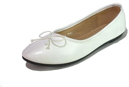 Ladies Ballet Flats Shoes Work Office Comfortable Bow School College Slip-on Pumps UK Size 3-8 Gold