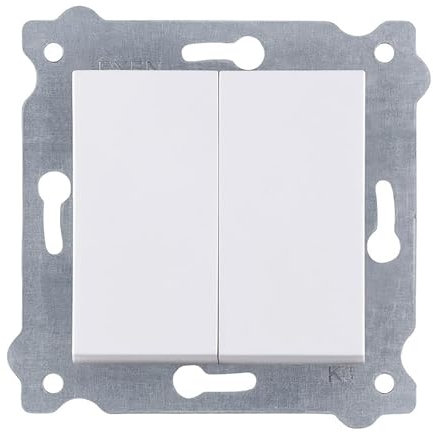 EXEN - Treppenschalter Unterputz 2-fach - Doppelter Zweiwegschalter Weiß - All-in-One Kompatibel mit Serien KARELL/ODAK/COMFORT von Marke EXEN - 211/01E