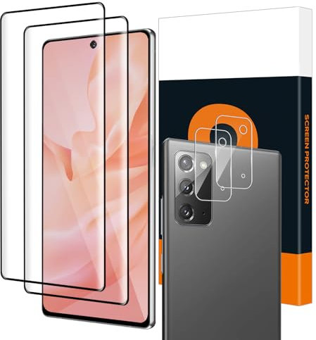 Carantee 2+2 Stück Schutzfolie für Panzerglas für Samsung Galaxy Note 20 5G mit Kameraschutz, 3D Kante Bruchsicher Galaxy Note 20 Panzer Schutz Glas, Ultra Klar Note 20 5G Displayschutzfolie