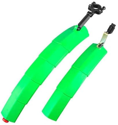Fahrrad-Schutzbleche, Schutzbleche für E-Bikes, 2-teiliges Schutzblech-Set für Mountainbikes vorne und hinten, faltbar, Schutzblech-Rücklicht (grün)
