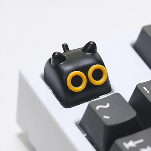 ULTRAEQUIP Artisan Keycaps Cat-Shaped 1U keycaps Resin Handmade Single Replace Key for Mechanical Keyboard (Black 1 Key)