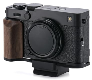 Tilta X-E5 Cage,Vintage Kamera-Käfig Basis-Kit Kompatibel mit Fujifilm X-E5 | L-Halterung, Holzgriff, ARCA-Adapter, Rutschfeste Silikonpolsterung, Schwarz TA-T91-A-B