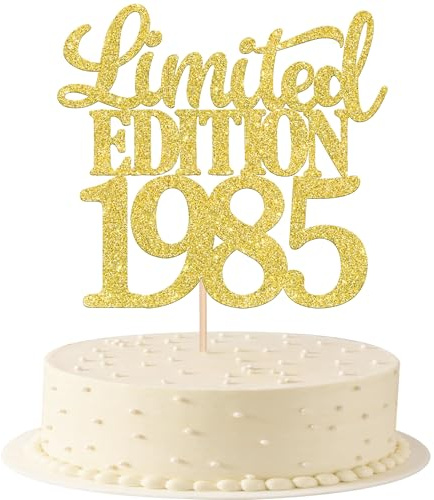 1 Stück Limited Edition 1985 Tortendeko Glitzer 41th Glitzer Kuchen Deko Prost auf 41 Jahre 41 & Fabelhaft Cake Topper für Männer und Frauen Geburtstag Party Kuchen Dekoration Gold
