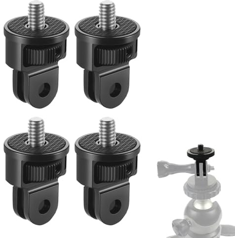 4 Pcs Stativ Adapter Action Cam Halterung Actioncam Halterung 1/4 Zoll Kamerahalter Gewinde Adapters 1/4 Zoll Adapter Kamerahalter Kompatibel mit Gopro Insta360 Sony Gängigen Action Kameras